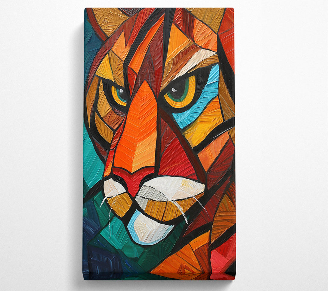  A Canvas Print of Crimson Feline Gaze Canvas Art