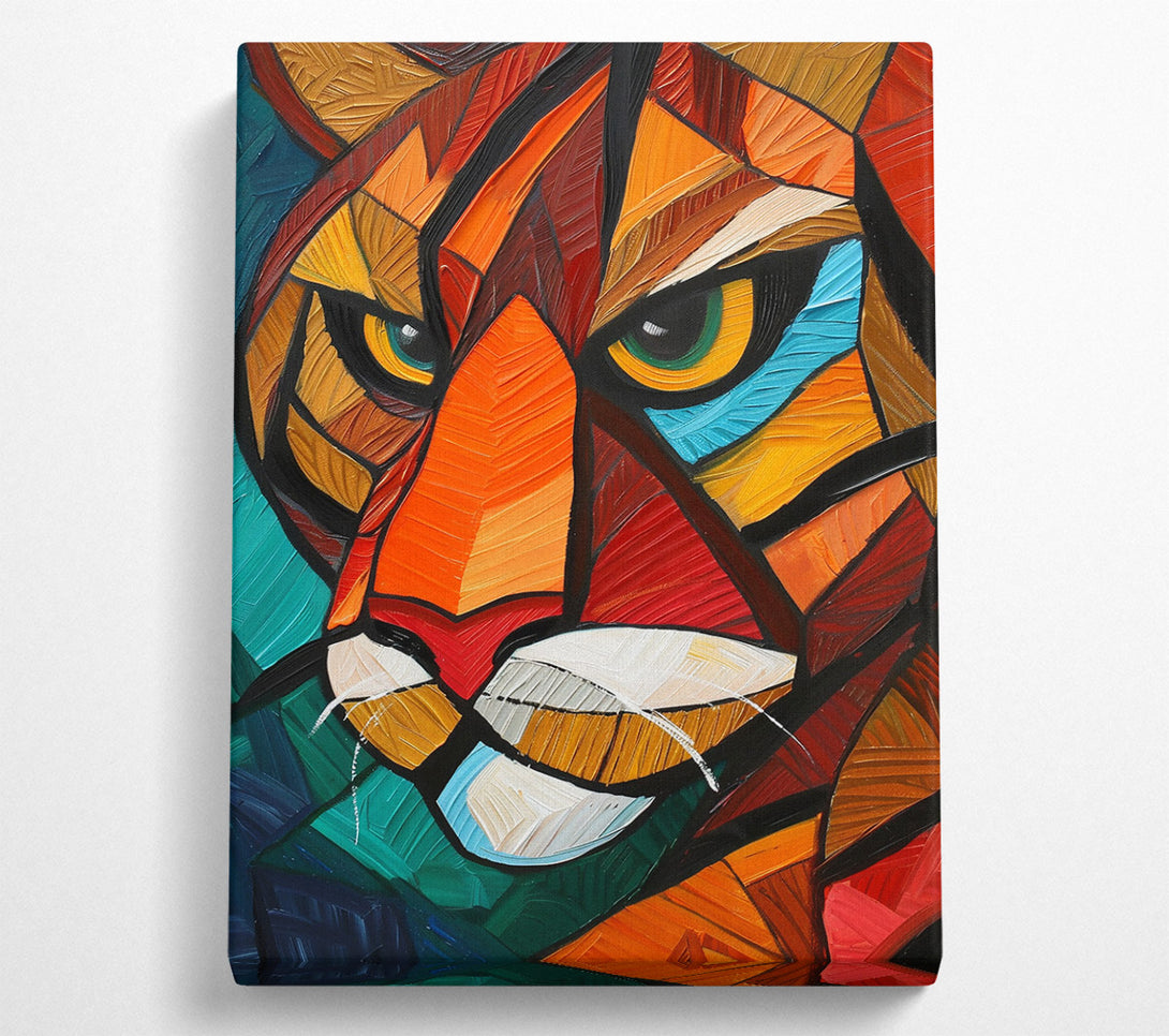  A Canvas Print of Crimson Feline Gaze Canvas Art