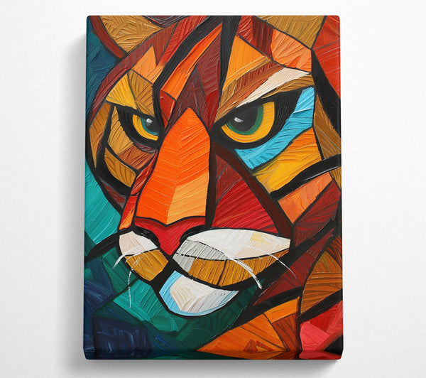  A Canvas Print of Crimson Feline Gaze Canvas Art