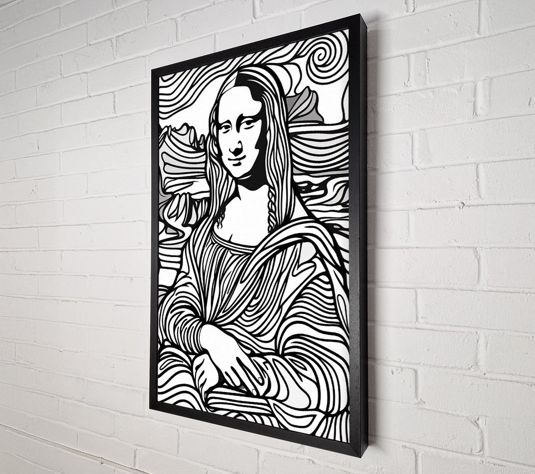  A Canvas Print of White Lines Mona Lisa Canvas Print
