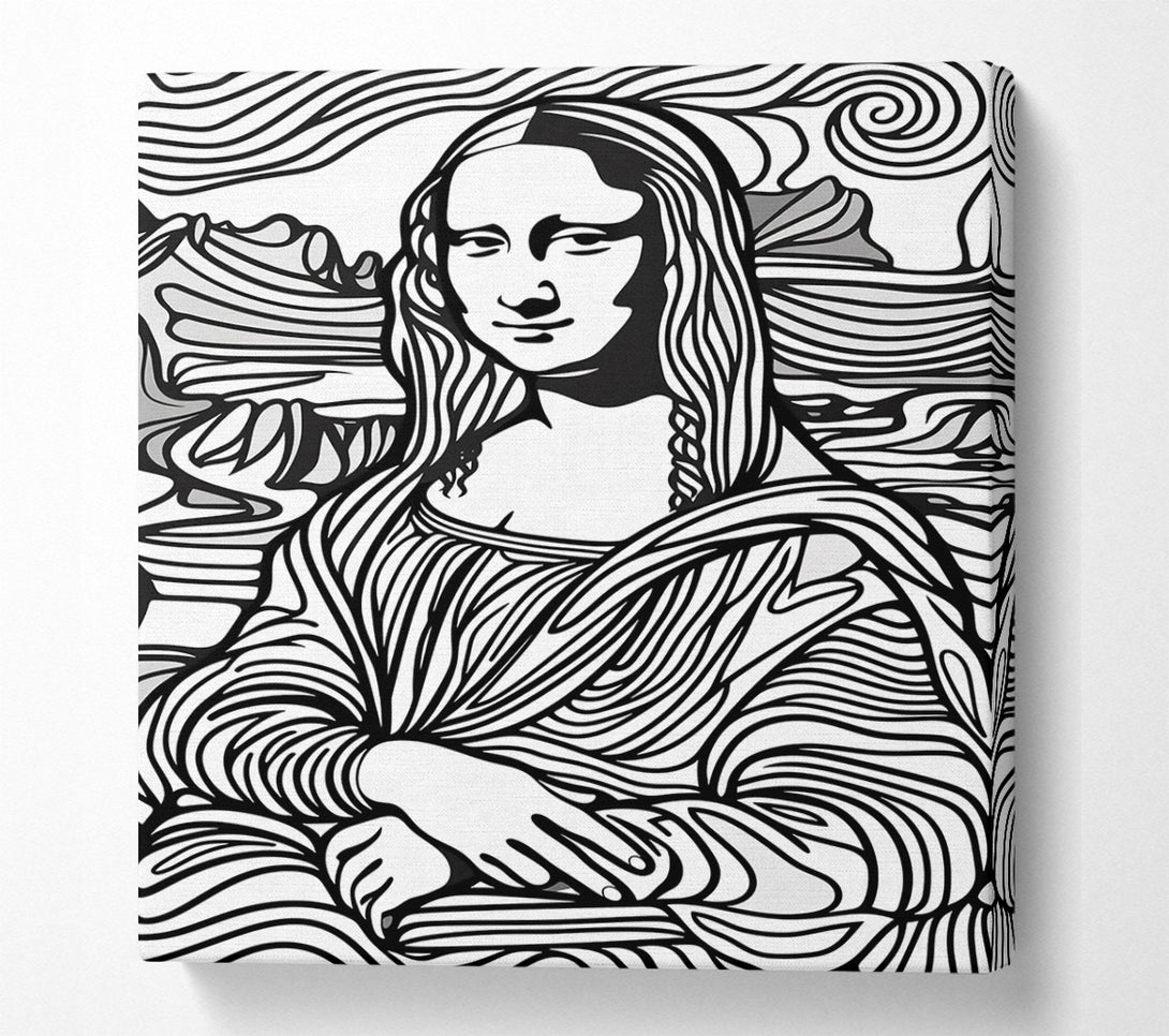  A Canvas Print of White Lines Mona Lisa Canvas Print