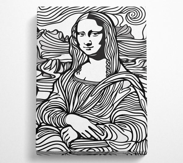  A Canvas Print of White Lines Mona Lisa Canvas Print