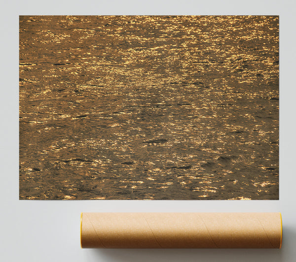 Golden Water Ripples Giclee Print