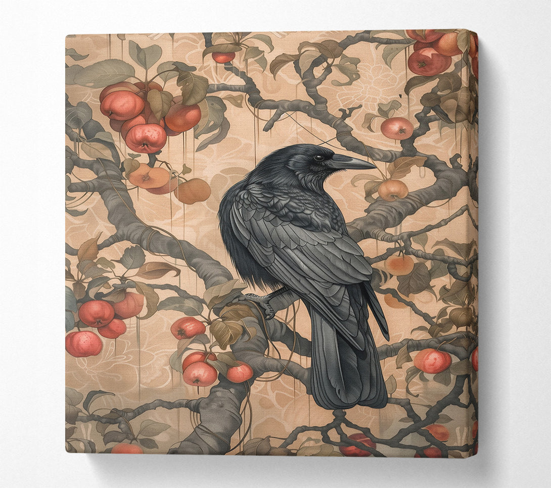  A Canvas Print of Crimson Raven'S Perch Canvas Art