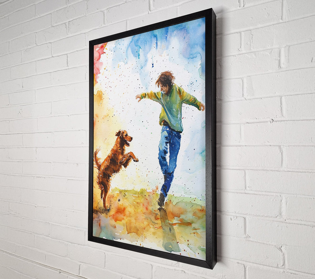  A Canvas Print of Dog Walk Canvas Print