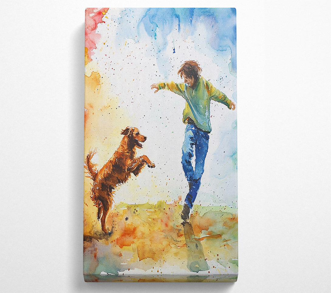  A Canvas Print of Dog Walk Canvas Print