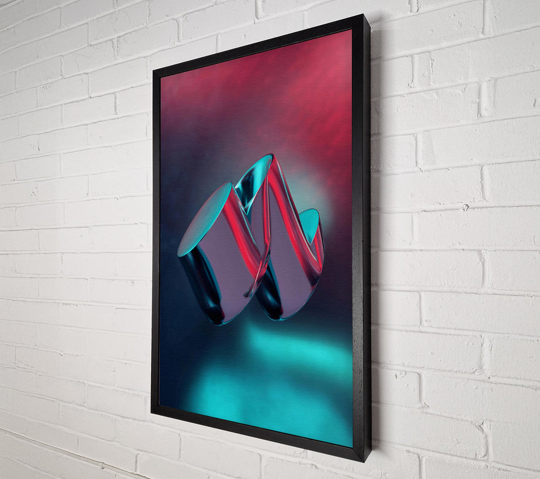  A Canvas Print of Teal Metallic Curves Canvas Wall Art