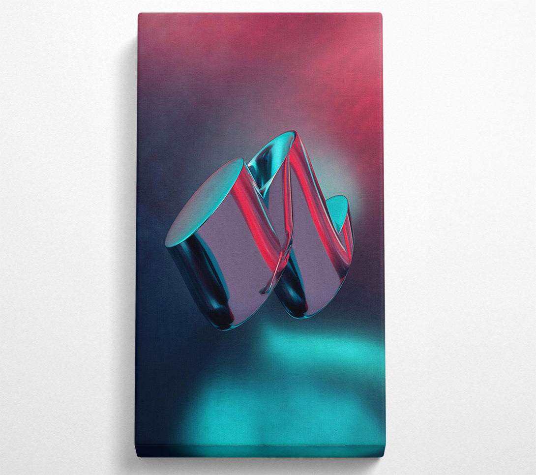  A Canvas Print of Teal Metallic Curves Canvas Wall Art