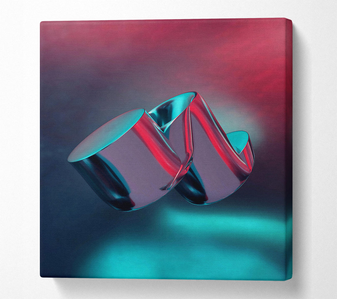  A Canvas Print of Teal Metallic Curves Canvas Wall Art