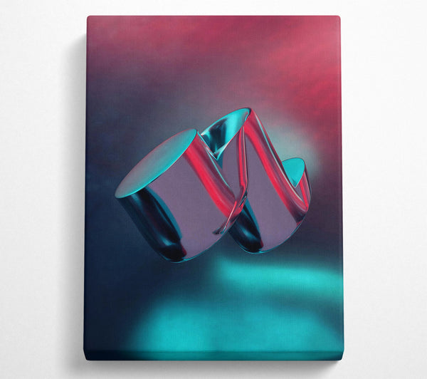  A Canvas Print of Teal Metallic Curves Canvas Wall Art