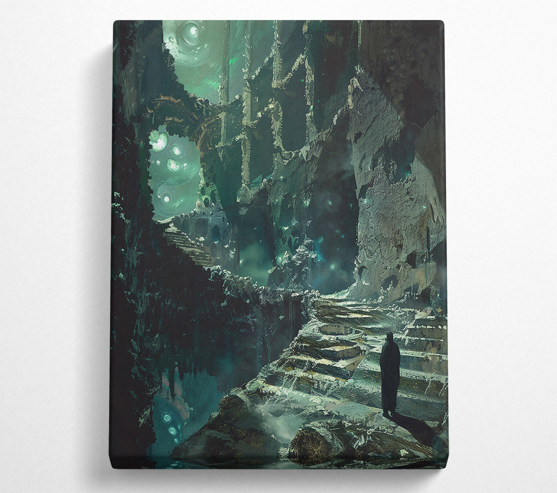  A Canvas Print of Emerald Ruins Ascending Canvas Wall Art