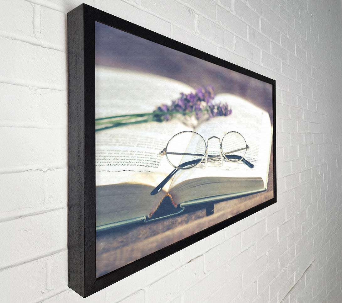  A Canvas Print of Ivory Book And Glasses Canvas Art