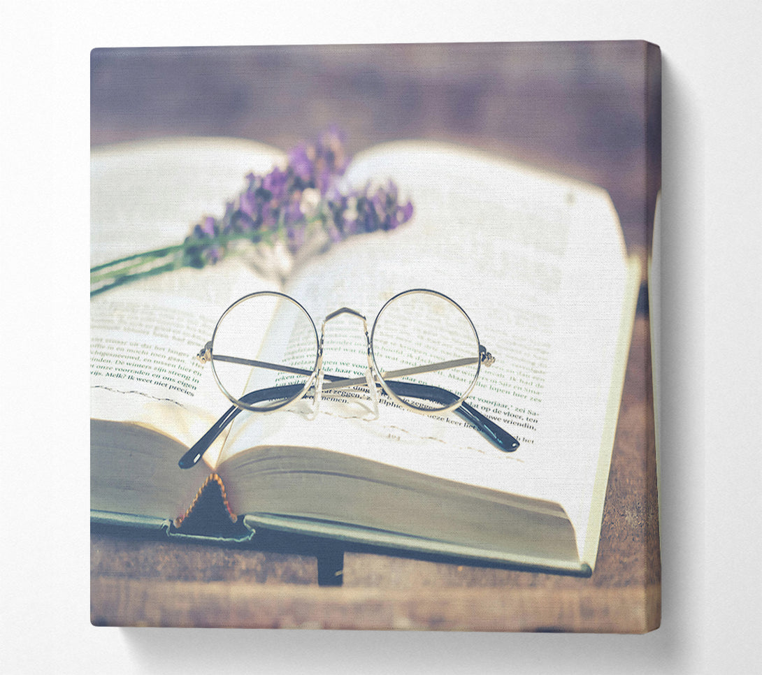  A Canvas Print of Ivory Book And Glasses Canvas Art