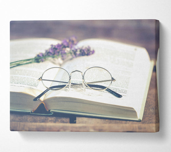  A Canvas Print of Ivory Book And Glasses Canvas Art