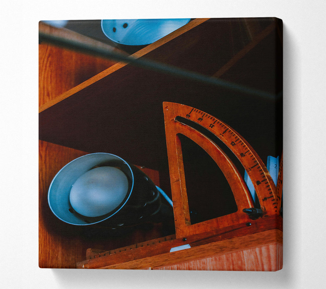  A Canvas Print of Blue Light Geometry Canvas Art