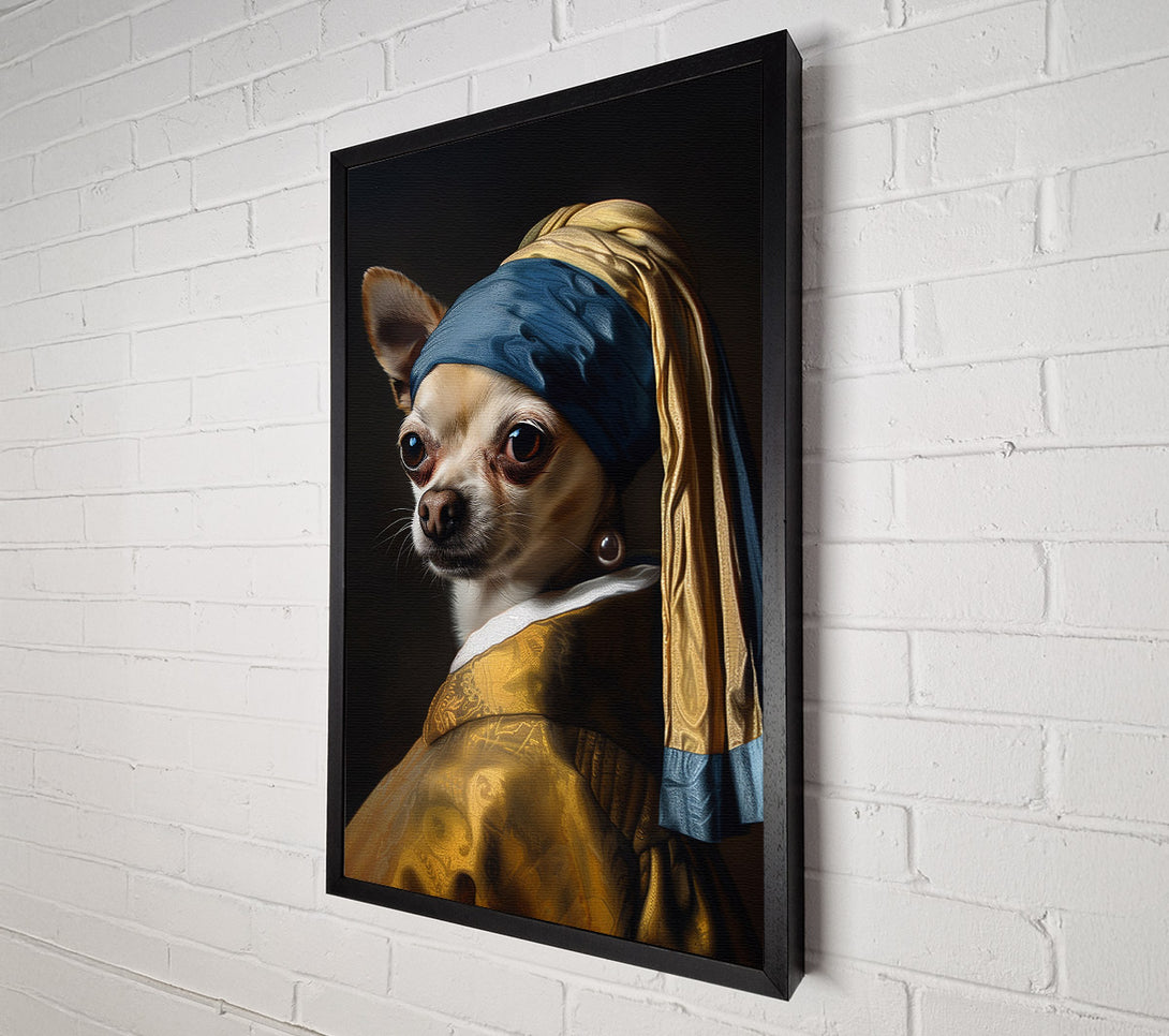  A Canvas Print of Dog With A Pearl Earring Canvas Print