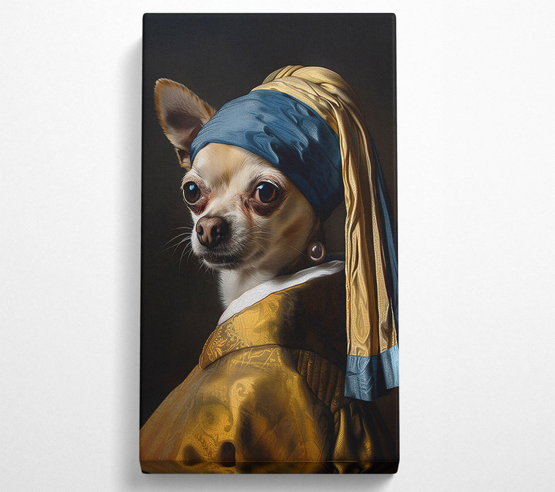  A Canvas Print of Dog With A Pearl Earring Canvas Print