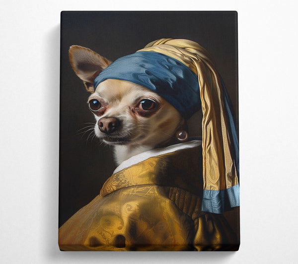  A Canvas Print of Dog With A Pearl Earring Canvas Print