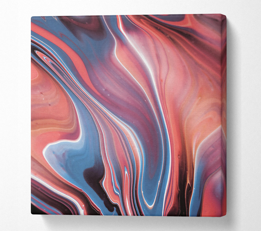  A Canvas Print of Coral Swirling Abstract Canvas Wall Art