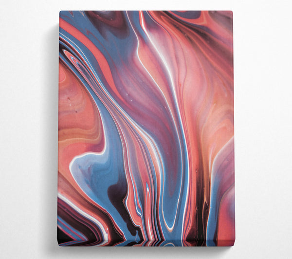  A Canvas Print of Coral Swirling Abstract Canvas Wall Art