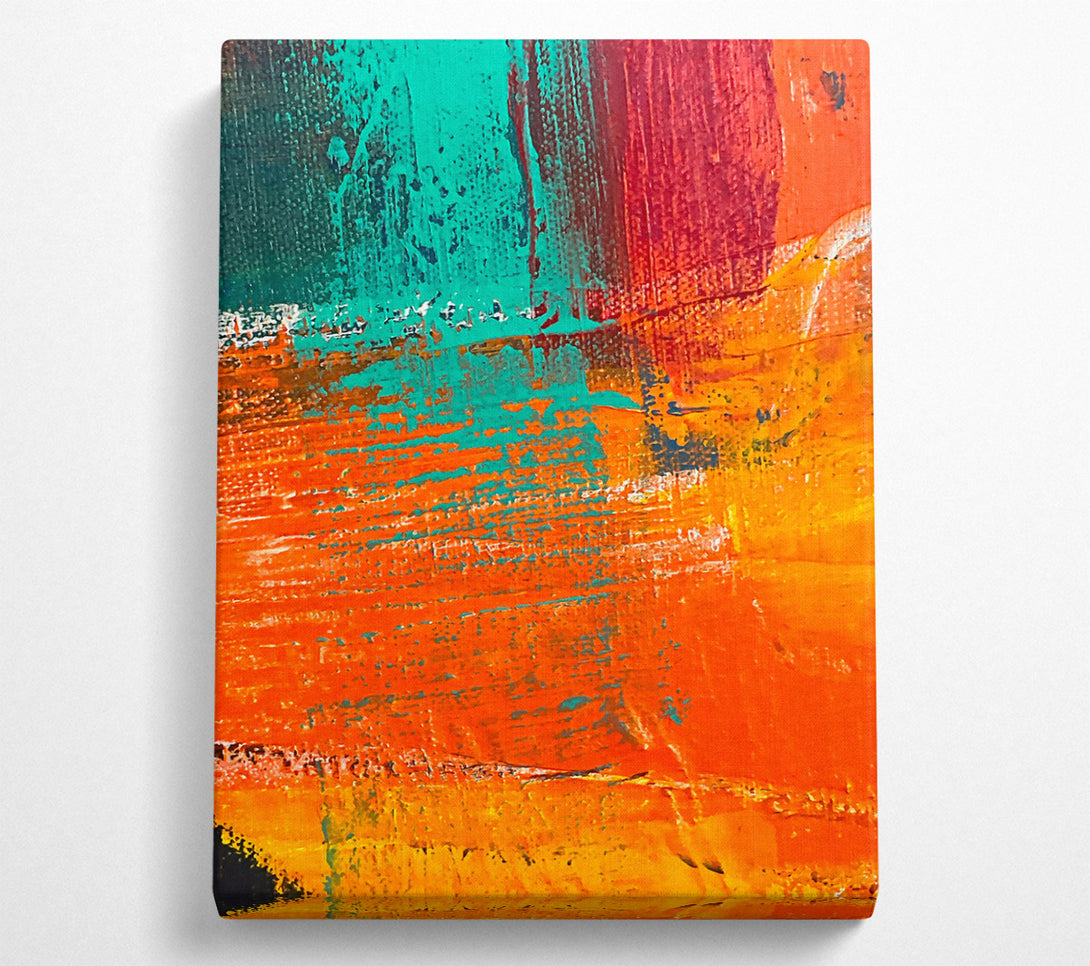  A Canvas Print of Orange Abstract Expressionism Canvas Art