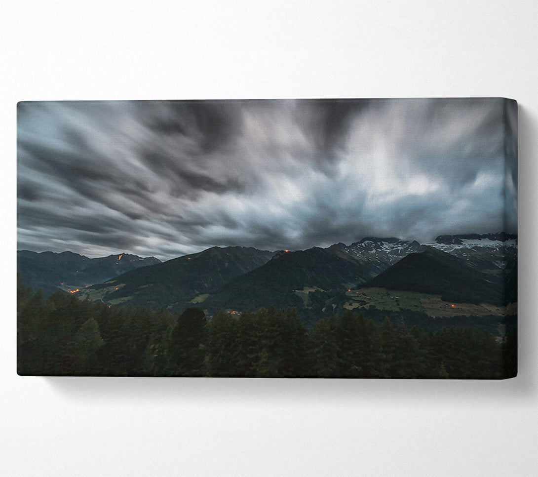  A Canvas Print of Gray Mountains' Embrace Canvas Wall Art