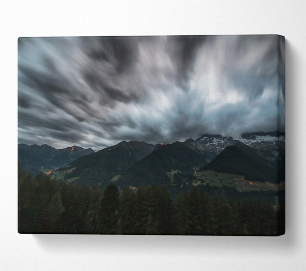  A Canvas Print of Gray Mountains' Embrace Canvas Wall Art