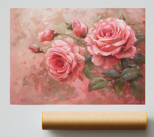 Pink Rose Bouquet Giclee Print