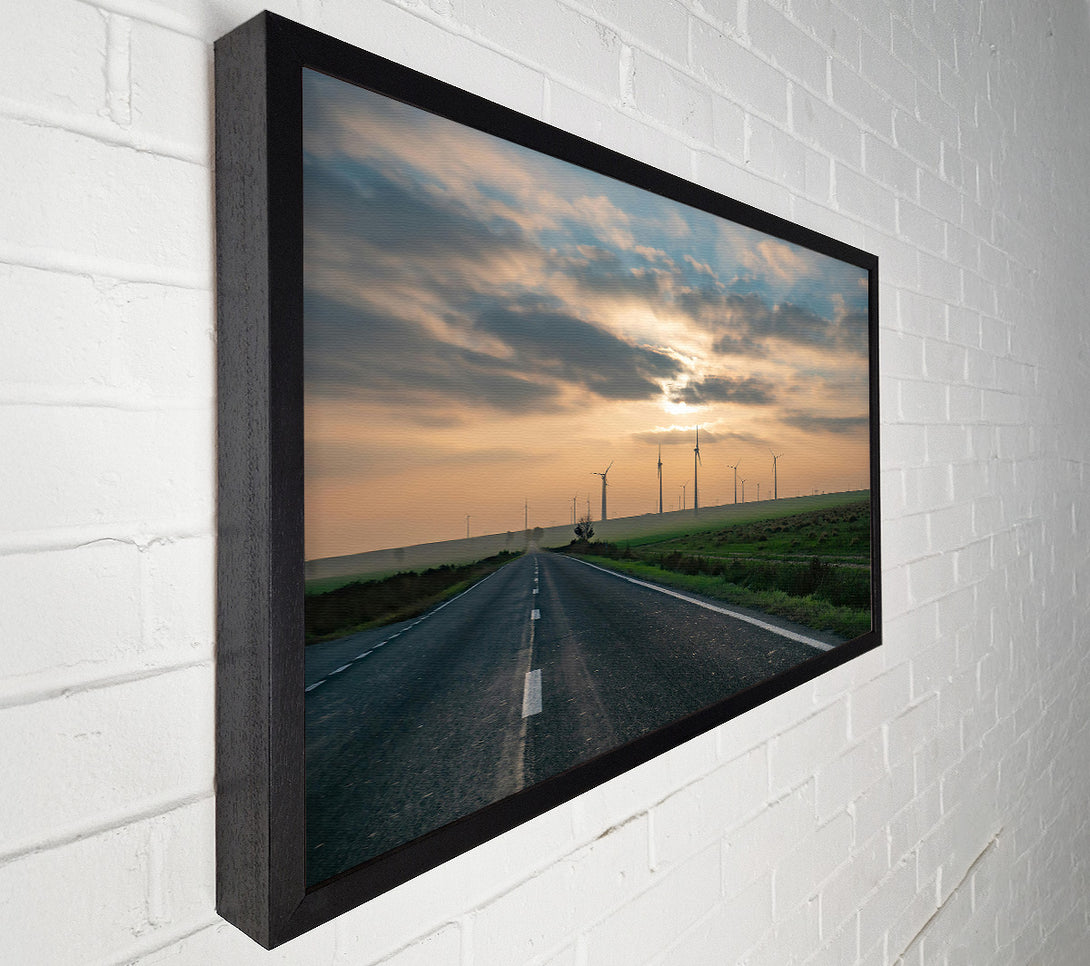  A Canvas Print of Golden Windmills Road Canvas Wall Art