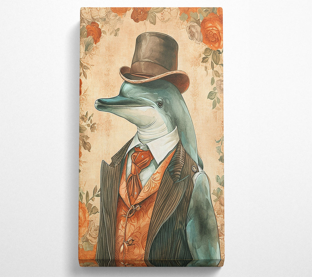  A Canvas Print of Dolphin Gentleman Canvas Wall Art
