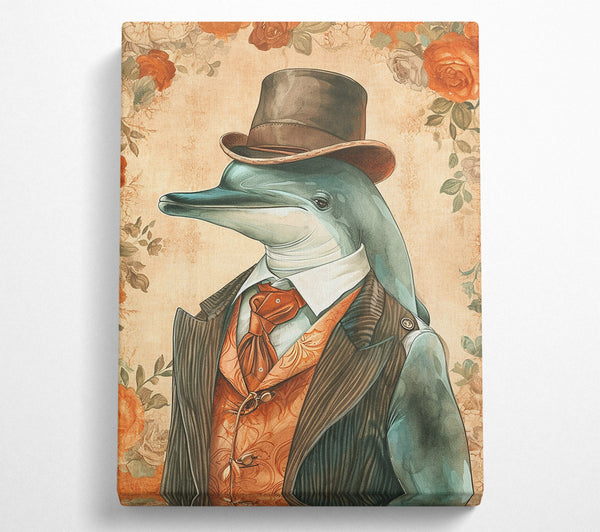 A Canvas Print of Dolphin Gentleman Canvas Wall Art
