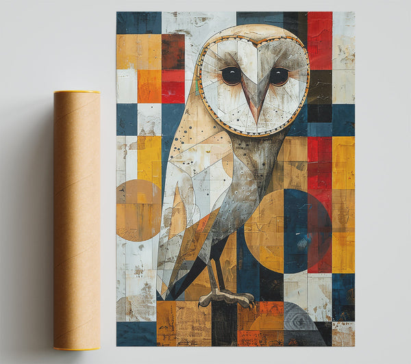 Golden Owl In Flight Print