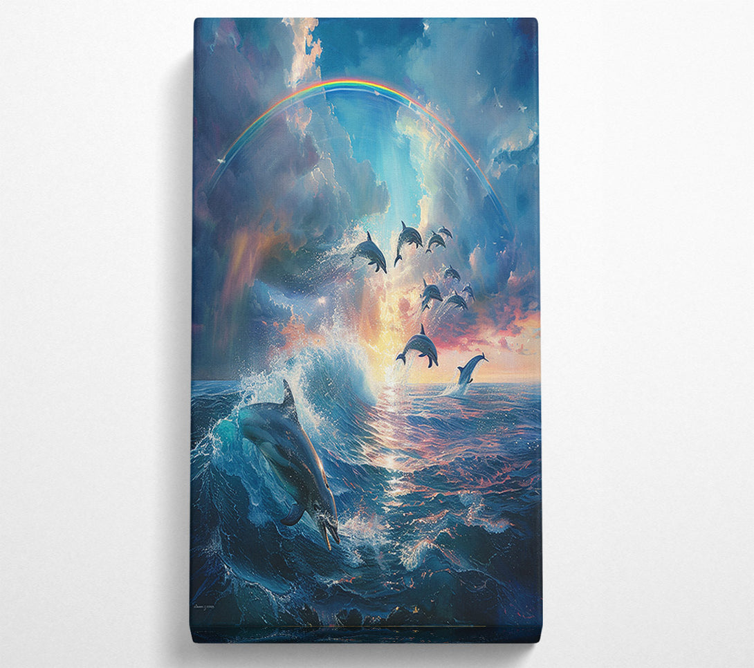  A Canvas Print of Dolphin Rainbow Canvas Print