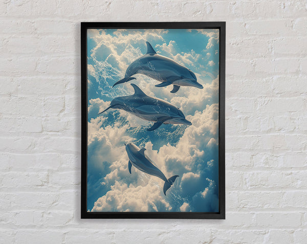 Dolphins In The Sky Framed Print