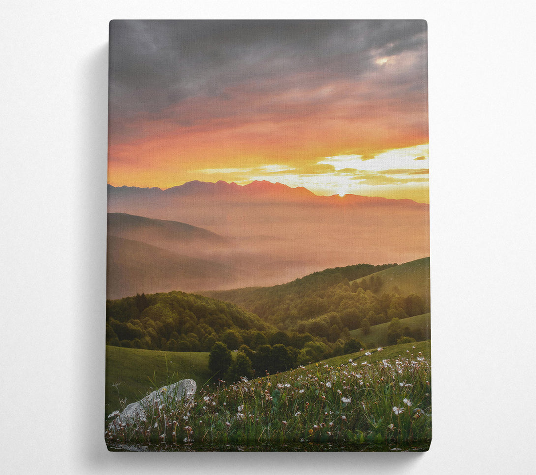  A Canvas Print of Golden Mountain Mist Canvas Print