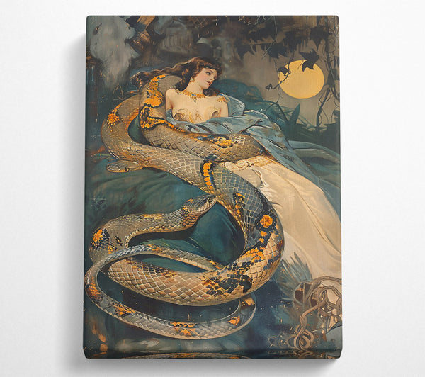  A Canvas Print of Golden Snake Embrace Canvas Print