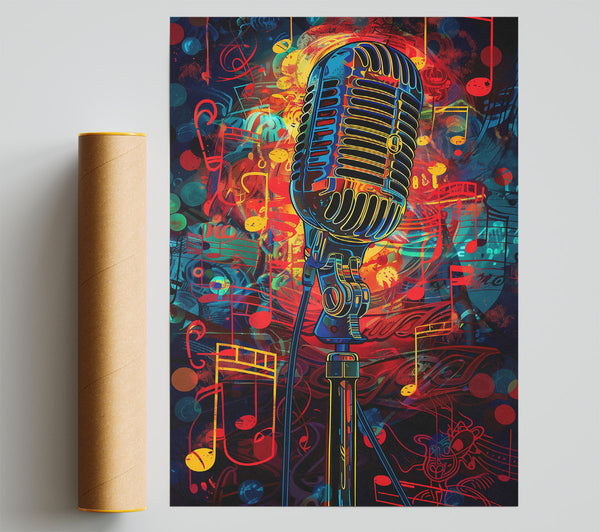 Red Mic Symphony Giclee Print