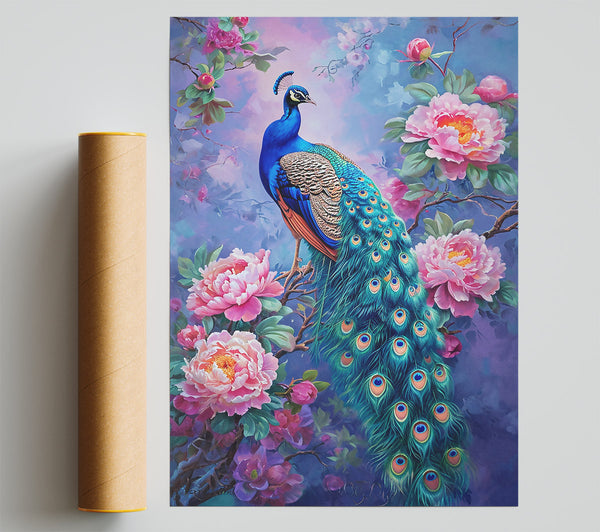 Teal Peacock Dreams Print