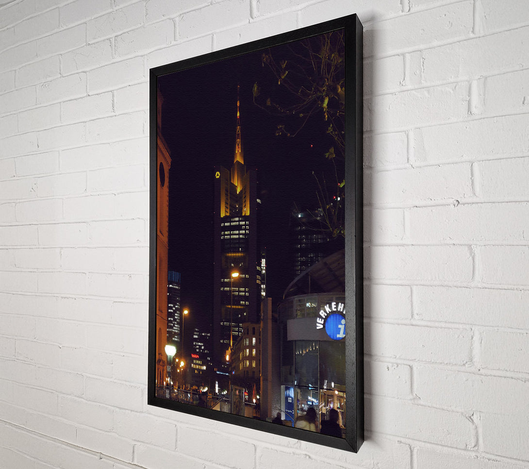  A Canvas Print of Golden Cityscape Night Canvas Art