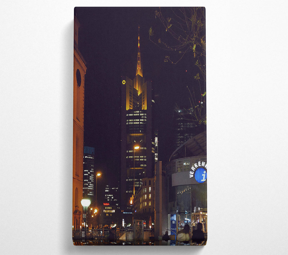  A Canvas Print of Golden Cityscape Night Canvas Art