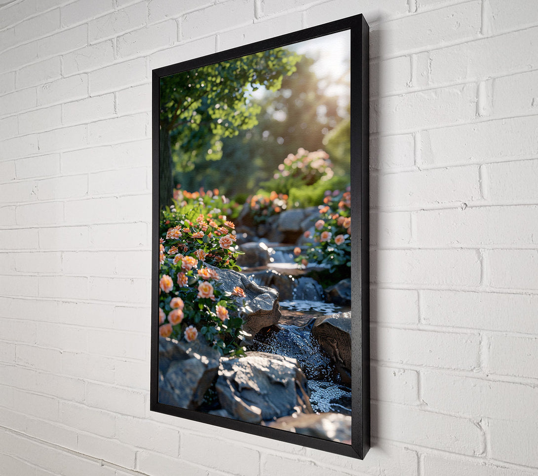  A Canvas Print of Peach Stream Serenity Canvas Art