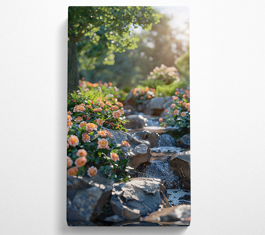  A Canvas Print of Peach Stream Serenity Canvas Art