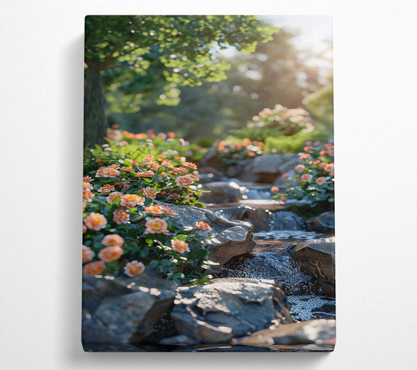  A Canvas Print of Peach Stream Serenity Canvas Art