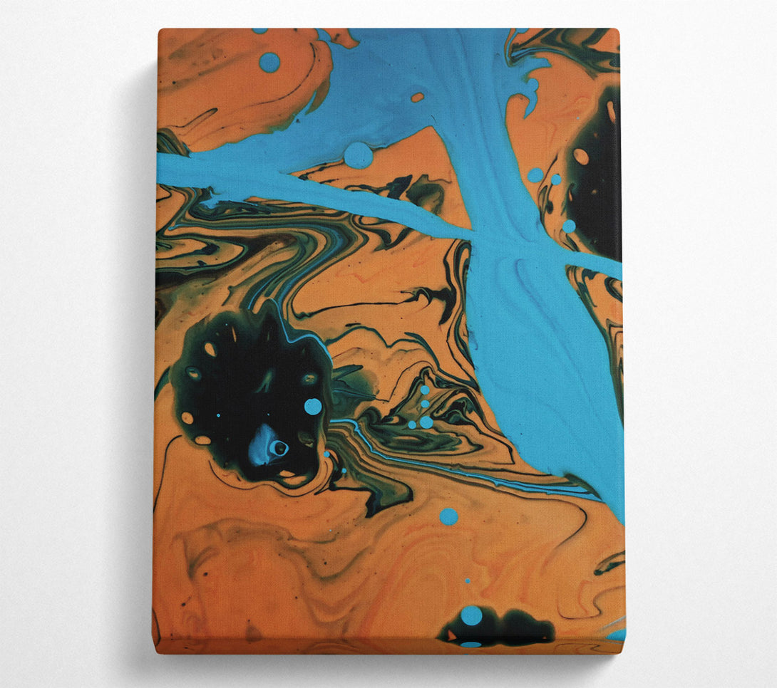  A Canvas Print of Orange And Blue Abstract Canvas Print