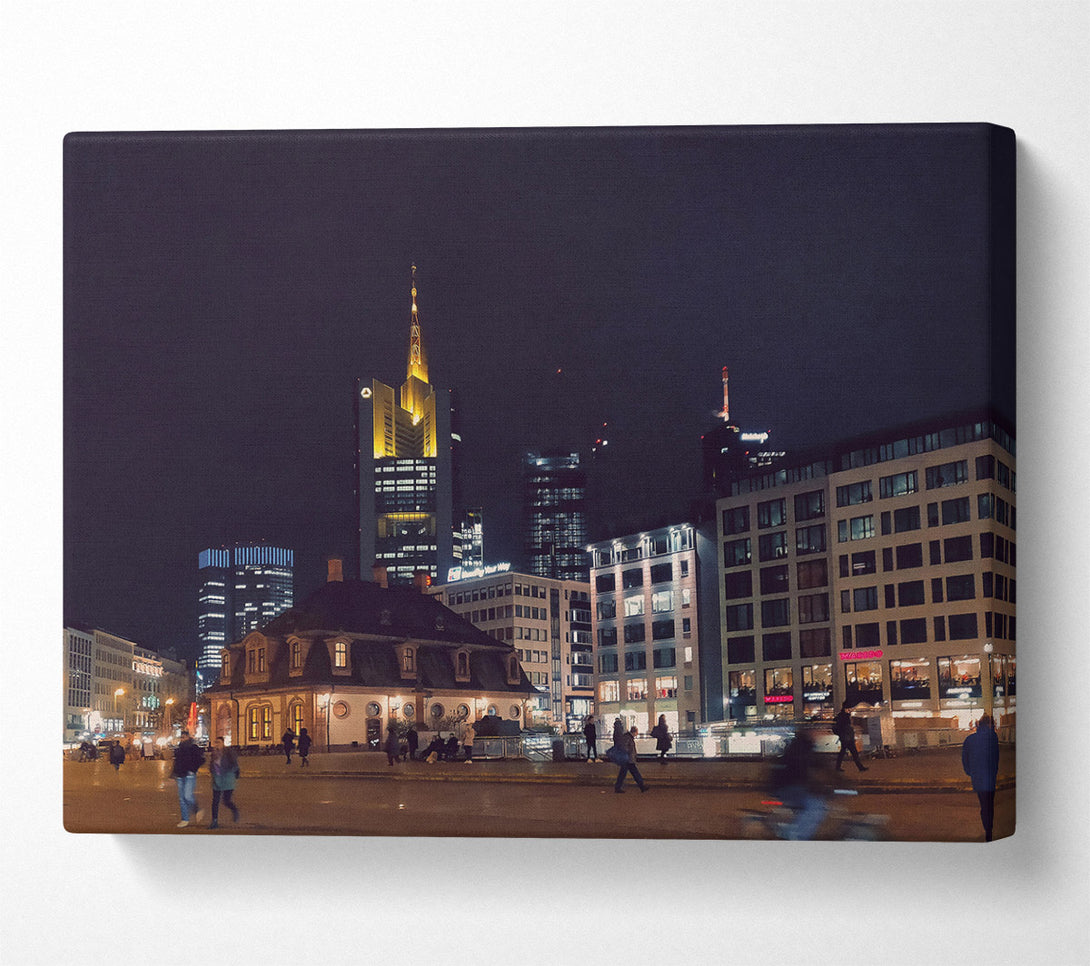  A Canvas Print of Golden City Lights Canvas Print