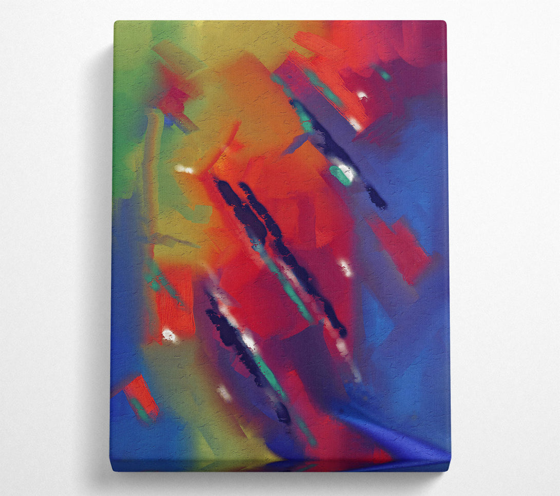  A Canvas Print of Crimson Abstract Strokes Canvas Wall Art
