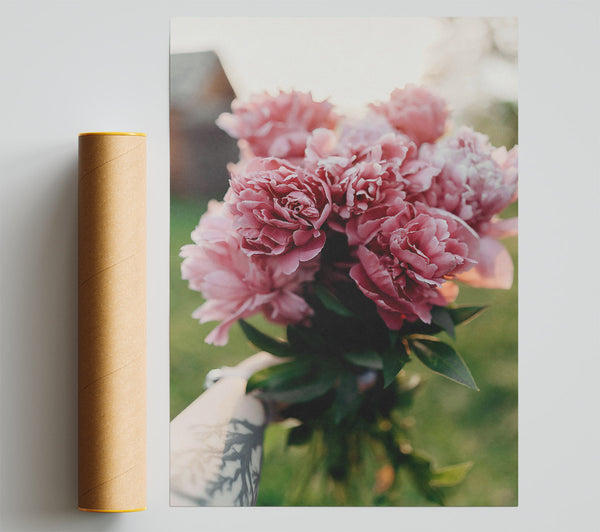 Dusty Rose Bouquet Poster