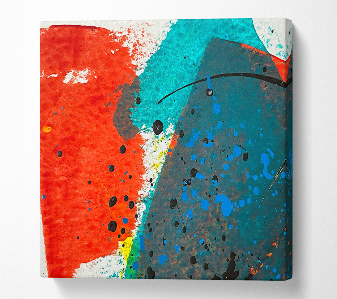  A Canvas Print of Teal Splashes And Swirls Canvas Art