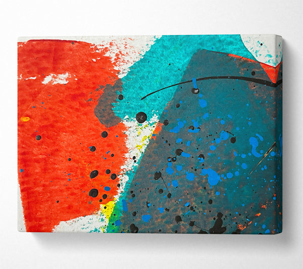  A Canvas Print of Teal Splashes And Swirls Canvas Art