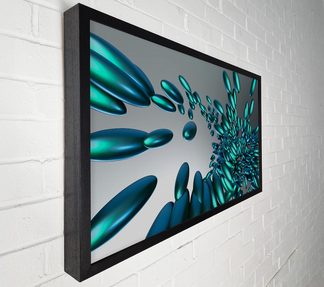  A Canvas Print of Teal Ovoids Ascending Canvas Wall Art